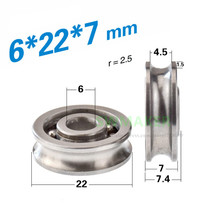 SWMAKER 10pcs 6*22*7mm U groove bearing wheel metal wheel, high speed no lid smooth slide, 5mm wire rope over line lifting wheel 2024 - buy cheap