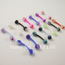 SaYao 100pcs/lot Wholesale Free Shipping 16G soft Eyebrow Ring Flexiable eyebrow barbell  mixed colors body piercing jewelry 2024 - buy cheap