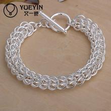 Silver plated bracelet for women men Lovers Unisex silver Jewelry Vintage minimalistic engagement 2024 - buy cheap