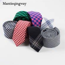 Mantieqingway Brand Skinny Mens Plaid Ties Brand Casual Business Neck Ties Novelty Wedding Print Neckties Cotton Floral Necktie 2024 - buy cheap