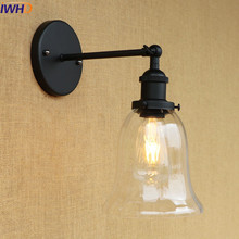 IWHD Retro Iron Wall Light Black Arm Sconce Glass Arandela Loft Led Wall Lamp Vintage Industrial Edison Bulb Lights Fixtures E27 2024 - buy cheap