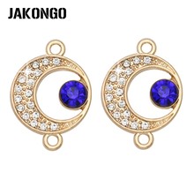 JAKONGO-pendientes de cristal de Color dorado con forma de Luna para hacer joyas, accesorios para pulseras, manualidades, 22x16mm 2024 - compra barato