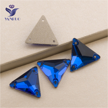 YANRUO 3270 All Sizes Capri Blue Flatback Sewing Garment Triangle Crystal Sew On Strass Rhinestone For Dresses 2024 - buy cheap