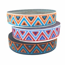 ZERZEEMOOY 1" 25mm 10meter/lot High quality Woven Jacquard Ribbon white background geometric pattern Belt accessories 2024 - buy cheap