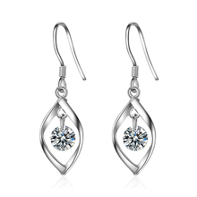 Pendientes colgantes de Zirconia brillante 5A para mujer, Pendientes colgantes de cristal de gota de agua de giro clásico, joyería de boda, regalos de fiesta 2024 - compra barato