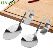 Utensilios de cocina HILIFE, cucharas para colgar, accesorios de cocina de acero inoxidable con mango Curvo 2024 - compra barato