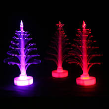 1 Pcs Mini Colorful Christmas Tree Crystal  LED Desk Decor Table 7 Colors Xmas Lamp Light Night Christmas Tree Home Decorations 2024 - buy cheap
