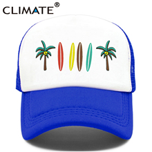 CLIMATE Seaside Trucker Cap Hat Coconut Surfboard Caps Sandbeach Vacation Mesh Baseball Cap HipHop Hat for Men Women Youth 2024 - buy cheap