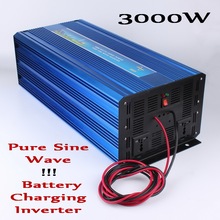 3000W Inverter 12V 24V DC to AC 110V/120V or 220V/230V, 6000W Peak Power Pure Sine Wave Output Inverter with Charger Function 2024 - buy cheap