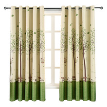 Cortinas curtas de árvores estampadas modernas, para quarto de crianças, janelas de quarto, tratamento de janela para sala de estar 2024 - compre barato