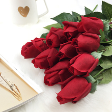 10 шт./компл. розы на ощупь, искусственные цветы с бутонами, свадебные розы, свадебные букеты, декоративные цветы для дома 2024 - купить недорого