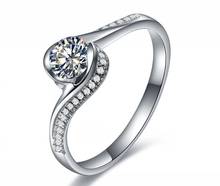 18K Белое Золото 0.5CT Moissanite алмазное обручальное кольцо Тест Положительный VVS1 камень с сертификатом 2024 - купить недорого