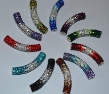 Cuentas de cristal multicolores para pulsera y collar, micro pavé, tubo largo, cristal gradual, bricolaje 2024 - compra barato