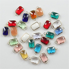 Contas de vidro de cristal 50 peças, 10x14mm forma quadrada facetada para jóias diy fazendo amuleto conector de contas de vidro para busca de jóias 2024 - compre barato