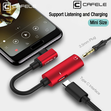 Кабель Cafele Type C-3,5 мм USB C OTG-3,5 мм AUX адаптер для Xiaomi Mi 9 8 Redmi Note 7 Huawei P20 30 pro Jack аудио адаптер 2024 - купить недорого