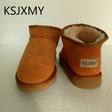 KSJXMY New Design Women Snow Boots Warm Winter Boots Genuine  Leather 100%  Woman Fashion Ankle Boots Shoes 2024 - buy cheap