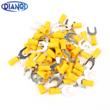 SV5.5-8 Yellow Terminal Cable Wire Connector 50PCS Insulated Fork Spade Crimp Connector Terminals Electrical Wiring SV5-8 SV 2024 - buy cheap