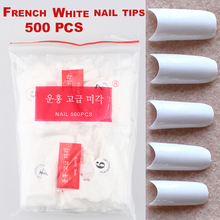 500pcs White False Nail Art Design Tips French Acrylic UV Salon Set Decorated Fake Nail 2024 - buy cheap