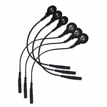 5 par durável preto eletrodo chumbo fios/dc cabeça 2.0mm cabos snap 3.5mm para conectar dezenas/ems máquina terapia alta sensibilidade 2024 - compre barato
