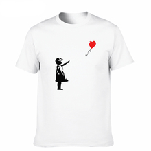 Новое поступление, футболка, Забавные топы, футболки, Kcco Balloon Girl Banksy, мужская повседневная футболка с коротким рукавом для мальчиков, Homme, футболки, плюс мода 2024 - купить недорого