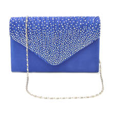 Fashion Boutique Womens Silk face Diamond Clutches Shoulder Bag Evening Bridal Prom Satchel Chain Handbag 2024 - buy cheap