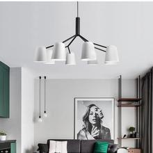 Candelabro de habitación moderno, iluminación led de hierro blanco para comedor, lámparas de techo cálidas de diseño nórdico 2024 - compra barato