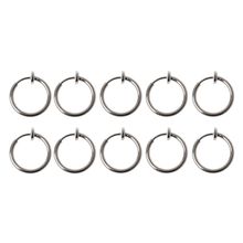 Piercing falso para la nariz, labio, anillos, pendientes, plata, sin agujero para la oreja, DIY, pendientes de aro circular para la fabricación de joyas, 10 Uds. 2024 - compra barato