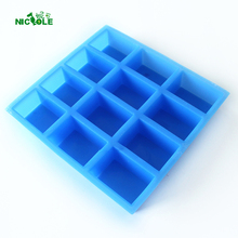 Soap Mold 12-Cavity Silicone Square Chocolate Jelly Pudding Mould Soap Craft Supplies 2024 - buy cheap