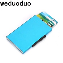 Weduoduo New Style Aluminum Wallet Pocket ID Card Holder Rfid Blocking Metal Wallet Automatic Pop up Credit Card Case Protector 2024 - buy cheap