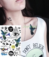 Водостойкие временные тату наклейки Колибри летающие птичий глаз Божьи Татто наклейки флэш тату поддельные татуировки для женщин девушек 2024 - купить недорого