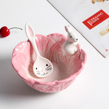 Ceramic Rabbits Bowl Cabbage-style Dishes Rabbits Plate Fruit Salad Bowl Tableware Home Party Decor Dining Supplies 2024 - buy cheap