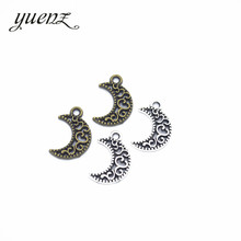 YuenZ-colgantes con forma de Luna para pulsera, accesorios de joyería, color plateado antiguo, 30 Uds., 2 colores, L607 2024 - compra barato