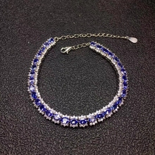 Luxurious link natural blue tanzanite gem Bracelet Natural gemstone bracelet S925 silver Romantic woman girl party gift  jewelry 2024 - buy cheap