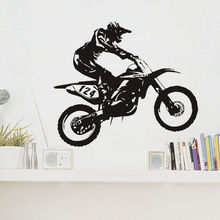 Adesivo de parede de vinil para motocicleta, decalque de parede moderno para homens corridas e motos removíveis decoração de quarto autobike mural de parede az564 2024 - compre barato