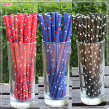 Fashion Star Colorful Paper Drinking Straw Birthday Chirstmas Weddings Party supplies Eco-friendly Kraft paper Straws 25pcs5Z 2024 - buy cheap