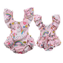 2018 Hot Cute Unicorn Newborn Baby Girls Backless Romper One-Piece Jumpsuit Outfits Set Clothes 2024 - buy cheap