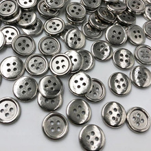 100 pces botões plásticos de prata 12mm ofício de costura 4 furos ph286 2024 - compre barato