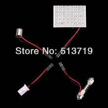 White 48 SMD LED Light Panel + Interior Bulb + T10 + BA9S Adapter Dome Lamp 12V 2024 - buy cheap