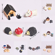 Garden Bonsai Hedgehog Dog Cat Micro Landscape Mini Fairy Garden Cow Pig Duck Miniature Resin Craft 2024 - buy cheap