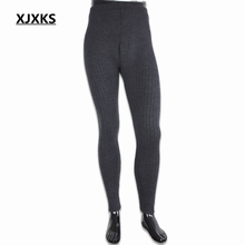 Мужские трикотажные брюки XJXKS, новые стильные кашемировые шерстяные теплые брюки, длинные брюки, нижнее белье, мужские леггинсы, бесплатная доставка 2024 - купить недорого