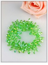 Wholesale 6x12mm 100pcs/lot Faceted Briolette Pendants Crystal Diy Beads Apple Green AB Teardrop Beads For Jewelry Making 2023 - buy cheap