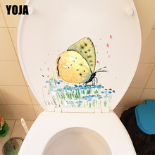 YOJA 21.8X20.8CM Ink Cartoon Butterfly Kids Rooms Wall Sticker Classic Bathroom Toilet Decoration T1-2212 2024 - buy cheap