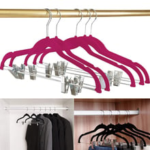 10 Pack With Clips Multifunction Velvet Drying Rack Garment Suit Non-Slip Closet Clothes Hangers Laundry Wardrobe Organizer 2024 - buy cheap