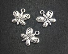 50pcs  Silver Color Created For You Butterfly Charm Handmade Pendants Jewelry Findings 13x13mm A1985 2024 - buy cheap
