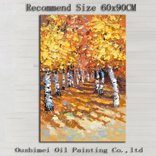 Excellent Artist Support Landscape Knife Painting Tree Oil Painting For Wall Decoration Handmade Modern Gold Decorative Painting 2024 - buy cheap