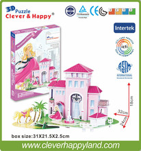 new clever&happy land  3d puzzle model   Dream Manor Of Leer  diy paper model puzzle girl toys games for children paper 2024 - buy cheap