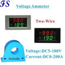 200A Two Wires LED Digital Voltmeter Ammeter Amp Panel Meter DC 5-100V Ampere Volt Meter DC Voltage Current Meter Measuring Tool 2024 - buy cheap