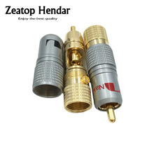 2pcs High Quality NAKAMICHI 10mm Gold Plated RCA Plug Locking Non Solder Plug RCA Coaxial Connector 2024 - buy cheap