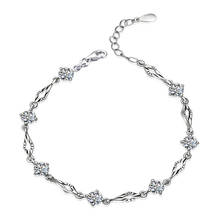 Silver plated fashion shiny crystal ladies bracelets jewelry female women birthday gift cheap drop shipping 2024 - buy cheap