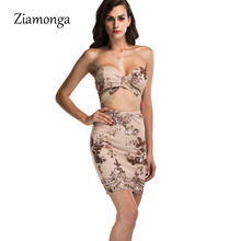 Ziamonga Sexy Party Night Sequined Bandage Dress Women Strapless Elegant Vintage Dress Shinning Sequined Hollow Party Vestidos 2024 - buy cheap